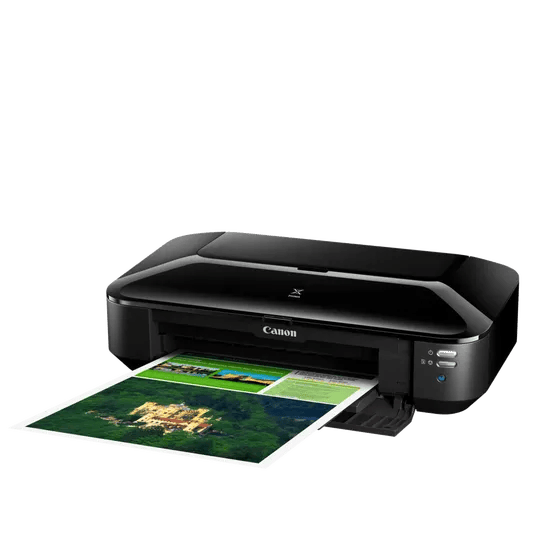 Canon PIXMA iX6850 printer printing a photo.