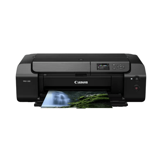 Canon PIXMA PRO-200 printer printing a landscape photo.
