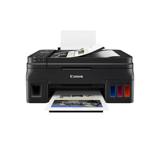 Canon PIXMA G4411 wireless inkjet printer printing a document.