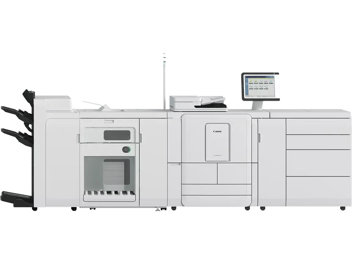 Canon imagePRESS C16000 digital press with finisher and control panel