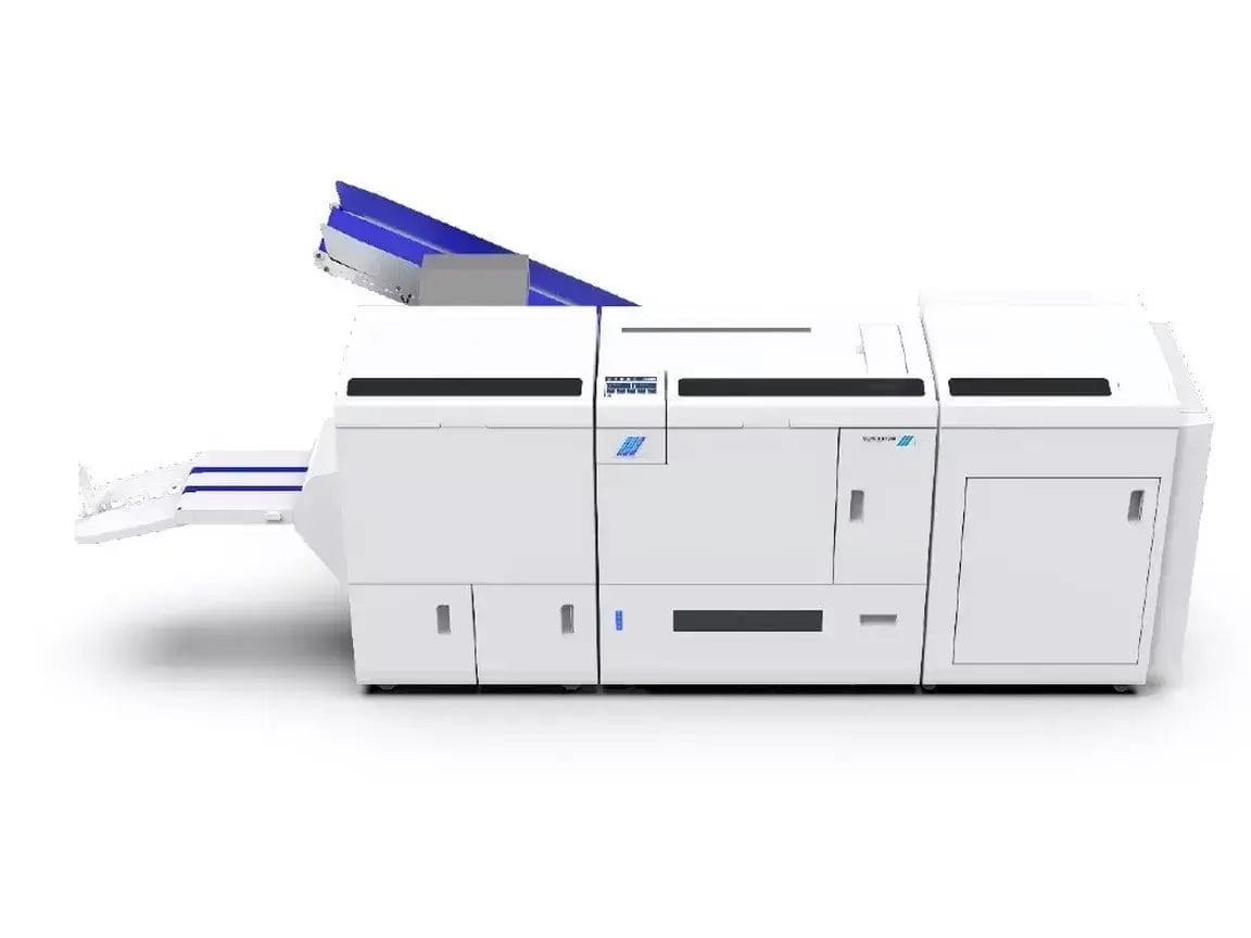 High-speed digital printing system with integrated finishing capabilities.