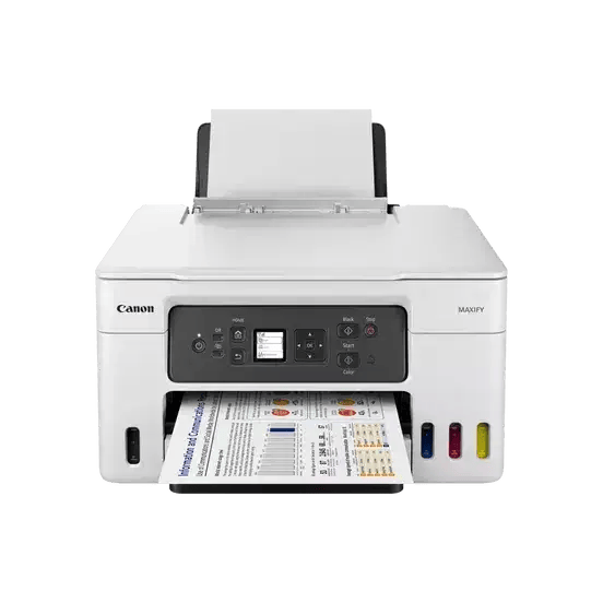 Beyaz Canon MAXIFY GX yazıcı, ofis için ideal. "Ofisiniz İçin En İyi Yazıcı Önerileri" blogu için.